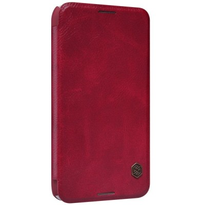 Prabangus „Nillkin“ Qin serijos raudonas odinis atverčiamas Sony Xperia E4 (Sony Xperia E4 Dual) dėklas / Priedai.lt