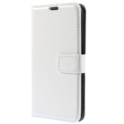 Samsung Galaxy Xcover 3 (G388) atvēramais ādas balts maciņš (maks) / Vacins.lv