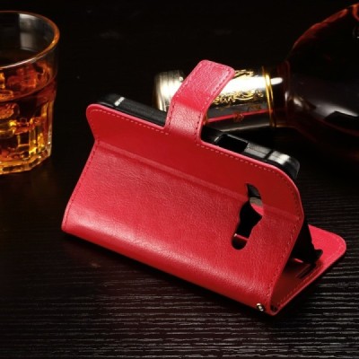 Samsung Galaxy Xcover 3 (G388) atvēramais ādas rozs maciņš (maks) / Vacins.lv