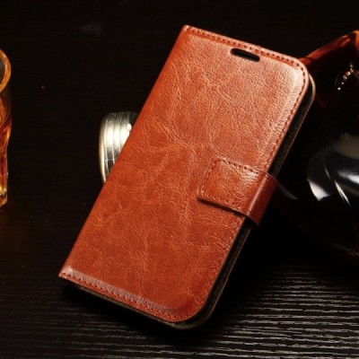 Samsung Galaxy Xcover 3 (G388) atvēramais ādas brūns maciņš (maks) / Vacins.lv