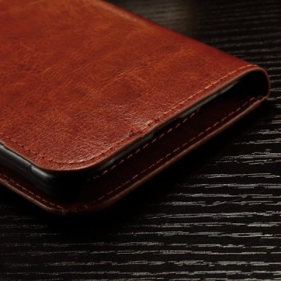 Samsung Galaxy Xcover 3 (G388) atvēramais ādas brūns maciņš (maks) / Vacins.lv