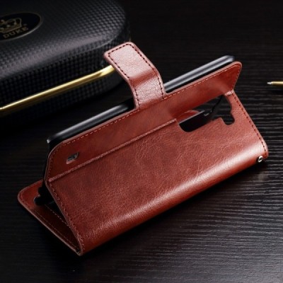 LG K10 (K420N) atvēramais ādas brūns maciņš (maks) / Vacins.lv