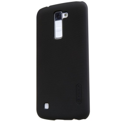LG K10 (K420N) Nillkin Frosted Shield juodas plastikinis dėklas + apsauginė ekrano plėvelė / Priedai.lt