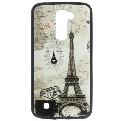 LG K10 (K420N) spalvotas kieto silikono TPU dėklas (nugarėlė) - Eifelis / Priedai.lt