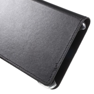 Samsung Galaxy A7 2016 (A710) juodas odinis atverčiamas „Smart Window“ dėklas su langeliu / Priedai.lt