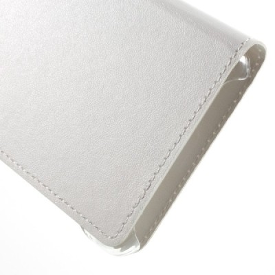 Samsung Galaxy A7 2016 (A710) baltas odinis atverčiamas „Smart Window“ dėklas su langeliu / Priedai.lt