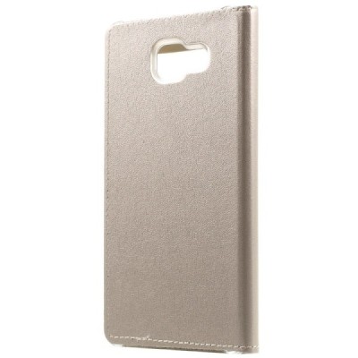 Samsung Galaxy A7 2016 (A710) auksinis odinis atverčiamas „Smart Window“ dėklas su langeliu / Priedai.lt
