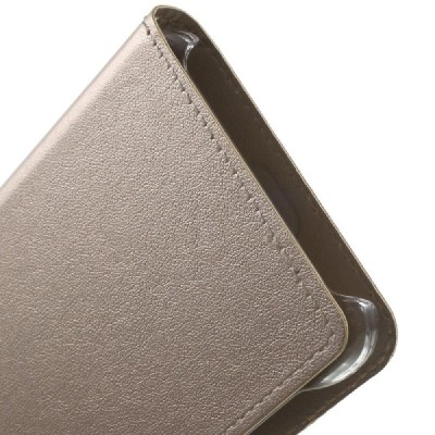 Samsung Galaxy A7 2016 (A710) auksinis odinis atverčiamas „Smart Window“ dėklas su langeliu / Priedai.lt