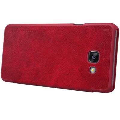 Prabangus „Nillkin“ Qin serijos raudonas odinis atverčiamas Samsung Galaxy A7 (2016) A710 dėklas - knygutė / Priedai.lt