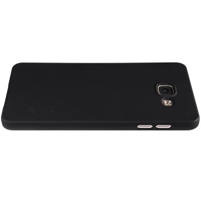 Samsung Galaxy A7 2016 (A710) Nillkin Frosted Shield melns plastmasas apvalks + ekrāna aizsargplēve / Vacins.lv
