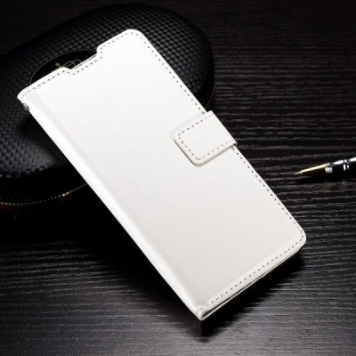 Samsung Galaxy A7 2016 (A710) atvēramais ādas balts maciņš (maks) / Vacins.lv