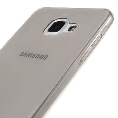 Samsung Galaxy A7 2016 (A710) skaidrus (permatomas) kieto silikono TPU ploniausias pasaulyje pilkas dėklas / Priedai.lt