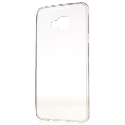 Samsung Galaxy A7 2016 (A710) skaidrus (permatomas) kieto silikono TPU ploniausias pasaulyje pilkas dėklas / Priedai.lt