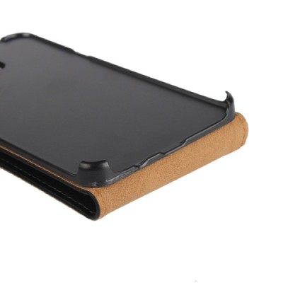 Samsung Galaxy A5 2016 (A510) klasisks ādas vertikāli atvēramais melns maciņš / Vacins.lv