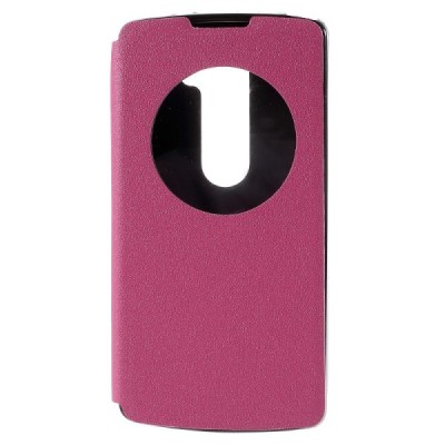 LG Leon 4G LTE (H340, H320) View Window atvēramais rozs maciņš / Vacins.lv