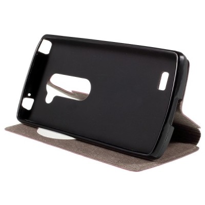 LG Leon 4G LTE (H340, H320) View Window atvēramais rozs maciņš / Vacins.lv