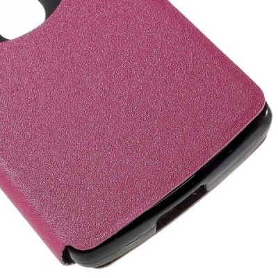 LG Leon 4G LTE (H340, H320) View Window atvēramais rozs maciņš / Vacins.lv