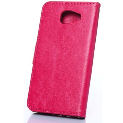 Samsung Galaxy A5 2016 (A510F) atverčiamas rožinis odinis dėklas - piniginė / Priedai.lt