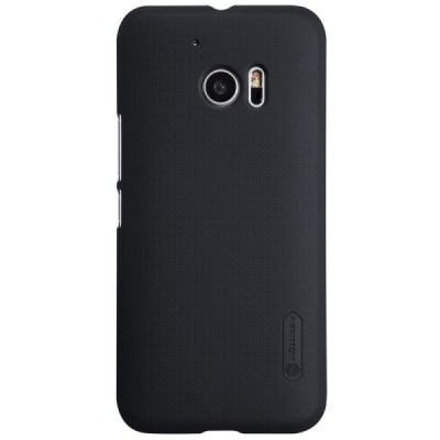 HTC 10 (Lifestyle) Nillkin Frosted Shield melns plastmasas apvalks + ekrāna aizsargplēve / Vacins.lv