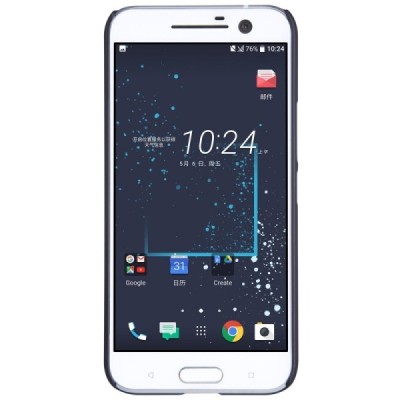 HTC 10 (Lifestyle) Nillkin Frosted Shield juodas plastikinis dėklas + apsauginė ekrano plėvelė / Priedai.lt