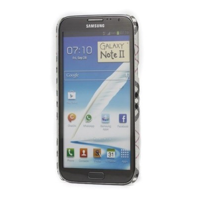 Samsung Galaxy Note 2 N7100 „Burberry“ stils pelēks apvalks / Vacins.lv