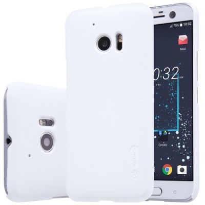 HTC 10 (Lifestyle) Nillkin Frosted Shield baltas plastikinis dėklas + apsauginė ekrano plėvelė / Priedai.lt