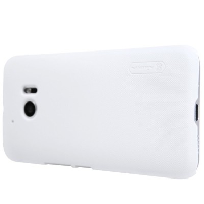HTC 10 (Lifestyle) Nillkin Frosted Shield baltas plastikinis dėklas + apsauginė ekrano plėvelė / Priedai.lt