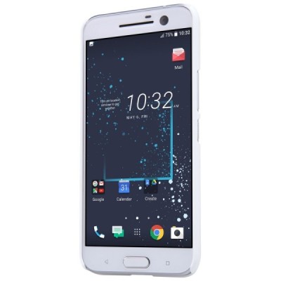 HTC 10 (Lifestyle) Nillkin Frosted Shield baltas plastikinis dėklas + apsauginė ekrano plėvelė / Priedai.lt
