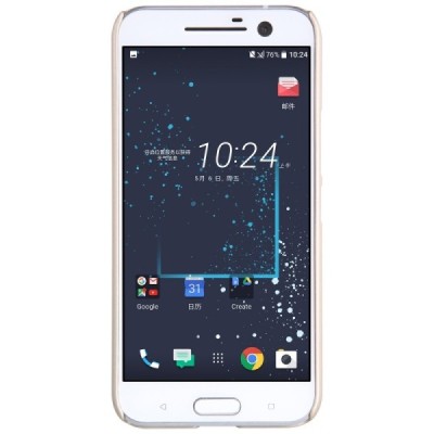 HTC 10 (Lifestyle) Nillkin Frosted Shield zelta plastmasas apvalks + ekrāna aizsargplēve / Vacins.lv