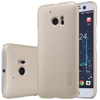 HTC 10 (Lifestyle) Nillkin Frosted Shield zelta plastmasas apvalks + ekrāna aizsargplēve / Vacins.lv