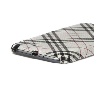 Samsung Galaxy Note 2 N7100 „Burberry“ stils pelēks apvalks / Vacins.lv