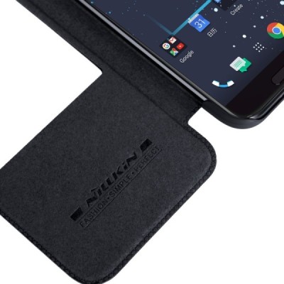Greznais „Nillkin“ Qin sērijas ādas atvērams melns HTC 10 (Lifestyle) maciņš / Vacins.lv
