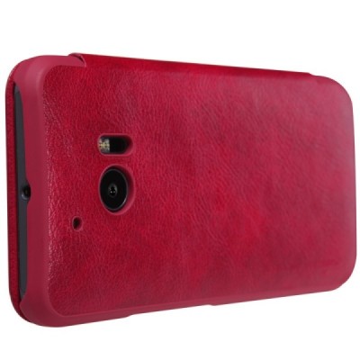 Greznais „Nillkin“ Qin sērijas ādas atvērams sarkans HTC 10 (Lifestyle) maciņš / Vacins.lv