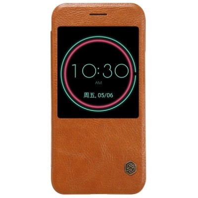 Greznais „Nillkin“ Qin sērijas ādas atvērams brūns HTC 10 (Lifestyle) maciņš / Vacins.lv