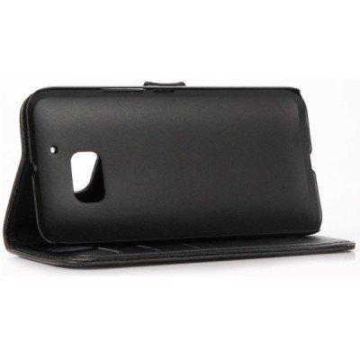 HTC 10 (Lifestyle) atverčiamas juodas odinis retro dėklas - piniginė / Priedai.lt