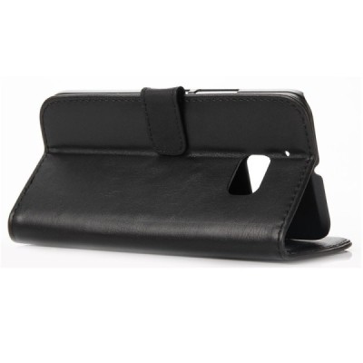 HTC 10 (Lifestyle) atverčiamas juodas odinis retro dėklas - piniginė / Priedai.lt