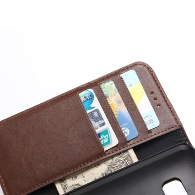 HTC 10 (Lifestyle) atvēramais ādas tumši brūns retro maciņš (maks) / Vacins.lv