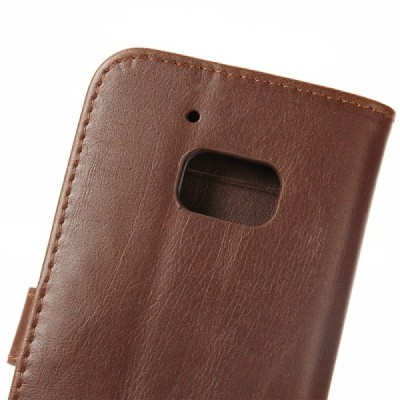 HTC 10 (Lifestyle) atvēramais ādas tumši brūns retro maciņš (maks) / Vacins.lv