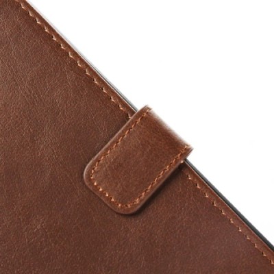 HTC 10 (Lifestyle) atvēramais ādas tumši brūns retro maciņš (maks) / Vacins.lv