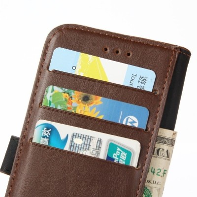 HTC 10 (Lifestyle) atvēramais ādas tumši brūns retro maciņš (maks) / Vacins.lv