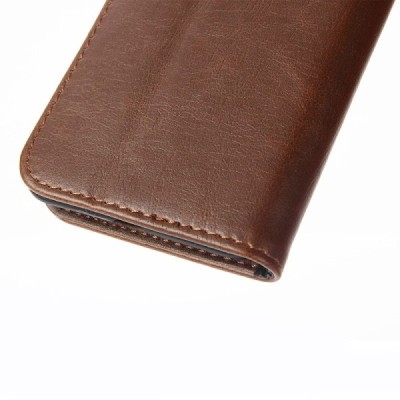 HTC 10 (Lifestyle) atvēramais ādas tumši brūns retro maciņš (maks) / Vacins.lv