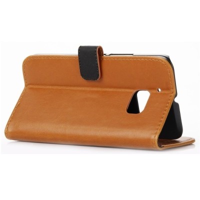 HTC 10 (Lifestyle) atvēramais ādas gaiši brūns retro maciņš (maks) / Vacins.lv