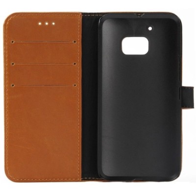 HTC 10 (Lifestyle) atvēramais ādas gaiši brūns retro maciņš (maks) / Vacins.lv