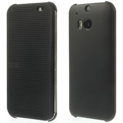 HTC One M8 (HTC One M8s) Smart Dot View atverčiamas juodas dėklas - knygutė / Priedai.lt