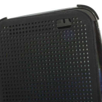 HTC One M8 (HTC One M8s) Smart Dot View atverčiamas juodas dėklas - knygutė / Priedai.lt