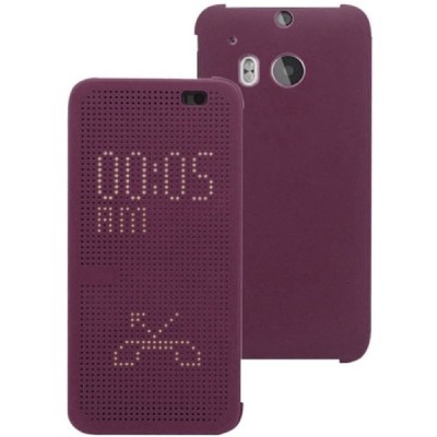 HTC One M8 (HTC One M8s) Smart Dot View atverčiamas bordo spalvos dėklas - knygutė / Priedai.lt