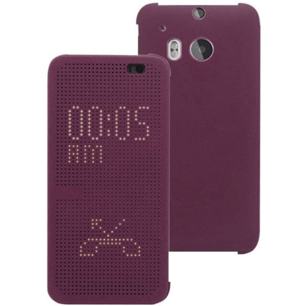 Atverčiamas „Dot View“ dėklas - bordo (One M8 / One M8s)