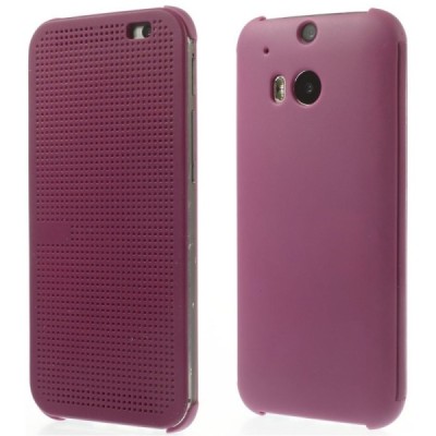 HTC One M8 (HTC One M8s) Smart Dot View atverčiamas bordo spalvos dėklas - knygutė / Priedai.lt