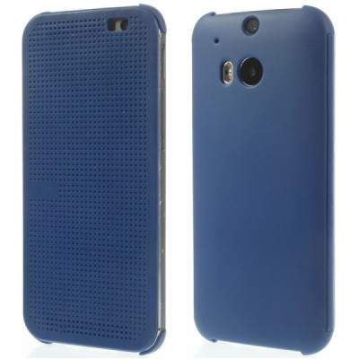 HTC One M8 (HTC One M8s) Smart Dot View atverčiamas mėlynas dėklas - knygutė / Priedai.lt