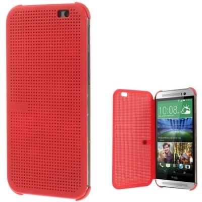 HTC One M8 (HTC One M8s) Smart Dot View atverčiamas raudonas dėklas - knygutė / Priedai.lt